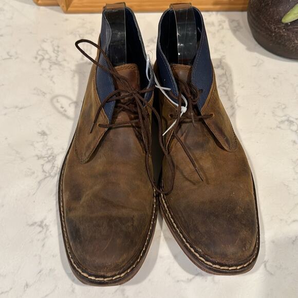 Cole Haan Colton Chukka Brown blue Leather Booties preppy rugged  size 9.5 main image 6